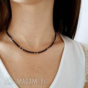 Naszyjnik z onyksu, choker z kamieni, kamienie naturalne, hematyt