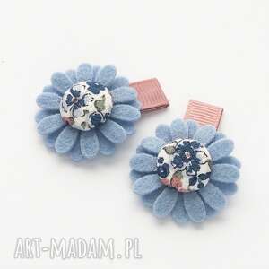 handmade dla dziecka spineczki do włosów kwiatuszki ella blue