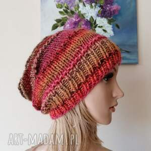 handmade czapki ręcznie na drutach - energy miła, ciepła czapka