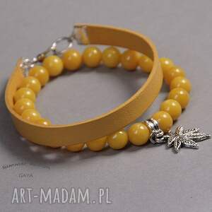 handmade yellow leather