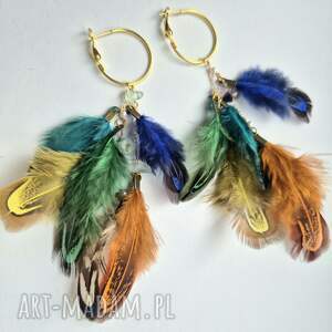 kolczyki pióra boho lekkie energetyczne duze fol dam, et, fri