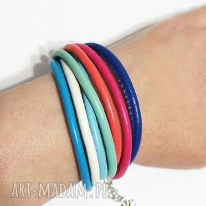 Prezent Bransoletka - Kolorowa - rzemienie, wegańska