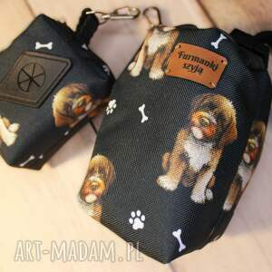 Zestaw spacerowy Lagotto handmade - saszetka na smaczki i woreczki