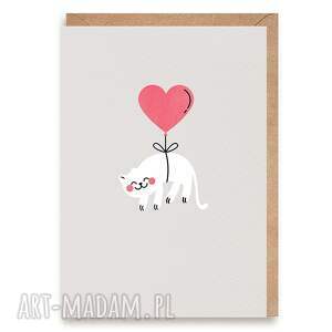 Kartka z kotem - uroczy karnet miłosny, walentynki