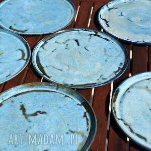 talerz duży patera jasnoniebieski średnica 27,5 - 30 cm 1 szt, ceramika