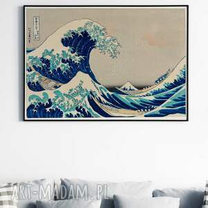 plakat 91x61 cm - hokusai, wielka fala w kanagawie 8 2 0022, plakaty na ścianę