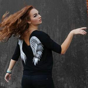 bluzka angel wings - black - Nun mi ubrania