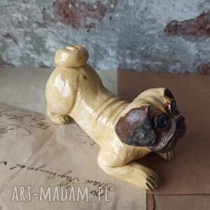 buldożek angielski ceramika pies