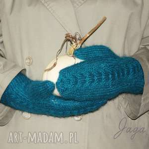 handmade rękawiczki rękawiczki w kolorze turkusu