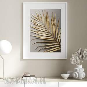 plakat - 50x70 cm złoty liść palmy gc 21 1063 plakaty z roślinami, art deco