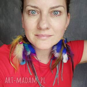 leciutkie kolczyki bardzo bujne kwiaty i ręcznie cięta skóra rękodzieło