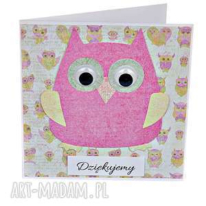 podziękowania dla nauczyciela - kartka z sową, edukacja scrapbooking