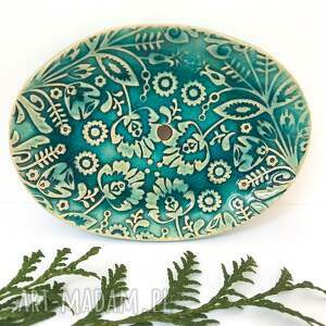 handmade ceramika folkowa mydelniczka