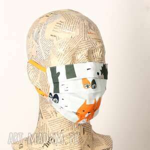maseczka ochronna maska kosmetyczna lisek w lesie dziecko, wielorazowa