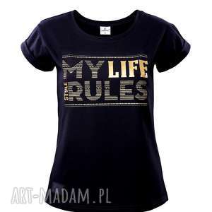 t-shirt my life r l live, modna, unikalny