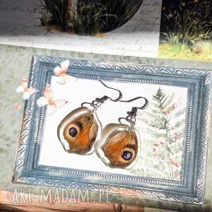 kolczyki z motylim skrzydłem, rusałka pawik, handmade idealne