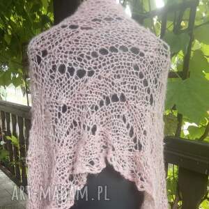 Moherowy na drutach, szal moher alpaka