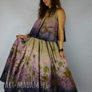 Barwiona roślinami Dzika Spódnica Łąka o Zachodzie II, maxi