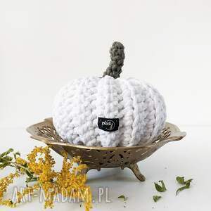 handmade dekoracje dynia halloween biała duża