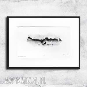 Unikat - tusz i akwarela w oprawie (nr3) obraz