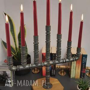 świecznik loftowy 7 - punktowy f007_1 w1 dekoracja w stylu loft