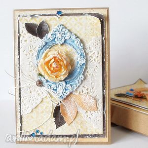 ręczne wykonanie scrapbooking kartki komplet z ramką