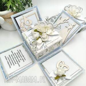 ekskluzywna kartka ślubna mini exploding box, scrapbooking