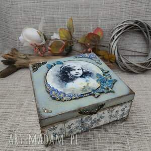 Pudełko vintage decoupage na biżuterię - rękodzieło