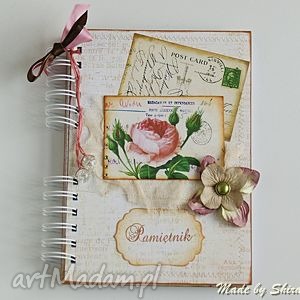 handmade notes/pamiętnik - różana pocztówka