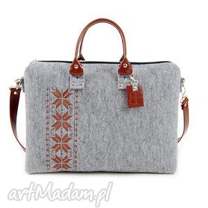 filcowa torebka romby brązowe
