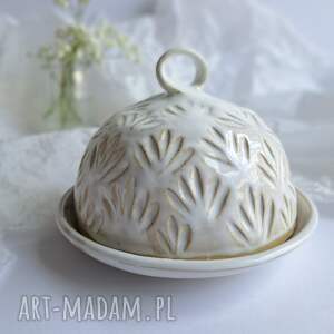handmade ceramika maselnica ceramiczna okrągła