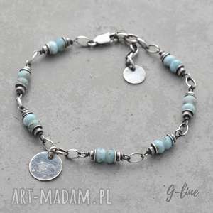 handmade larimar. Srebrna bransoletka IV