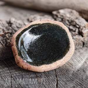 Kamień spokoju z ceramiki - worry stone Noc handmade