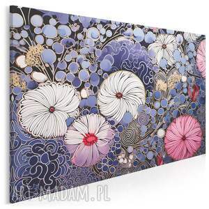 vaku dsgn obraz do salonu - abstrakcyjne kwiaty ornamentalny wzór floralny