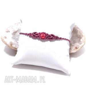 Prezent Ambrozja jadeit w makramie różowa delikatna bransoletka