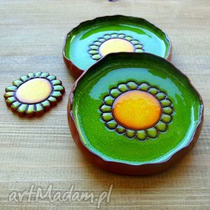 handmade ceramika kwiatek w trawie - miseczki
