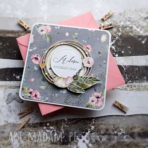 scrapbooking kartki boso po łące, ślub, urodziny, imieniny kwiaty, łąka