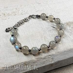 bransoletka z labradorytem bs11, wire wrapping, rękodzieło