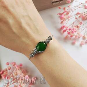 Prezent Bransoletka Jadeit Zielony stal chirurgiczna regulowana