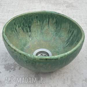 mini umywalka ceramiczna zielony onyks w wiejskim stylu