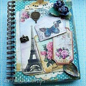 ręcznie robione paryski notes/pamiętnik