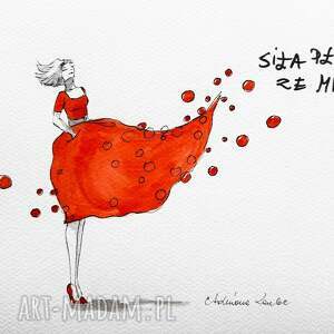 siła płynie ze mnie praca akwarelami oraz piórkiem artystki adriany laube