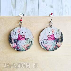 kolczyki wiszące - myszki, kubek nastolatki siostry przyjaciółki