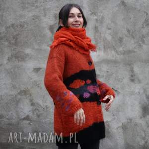 handmade swetry sweter rudo czarny