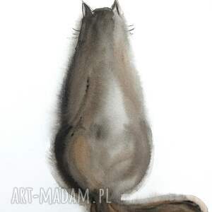 Kotek - akwarela - kot koty, obraz