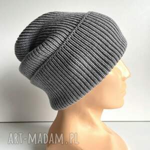 beanie czapka z wełny merino varella 100 baby 19 szary, czapki