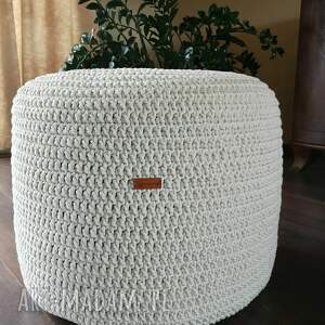 duża pufa - stolik ze sznurka bawełnianego siedzisko, recznarobota