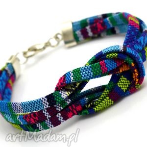 bransoletka boho knot azteq, tkanina, węzeł