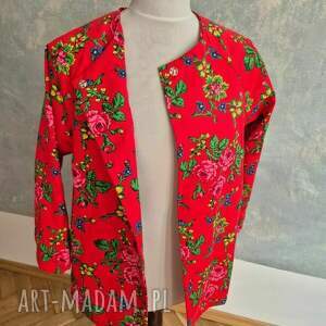 marynarka folkowa handmade ostatnia, rozmiar 40 - 42 długość całości 64 cm