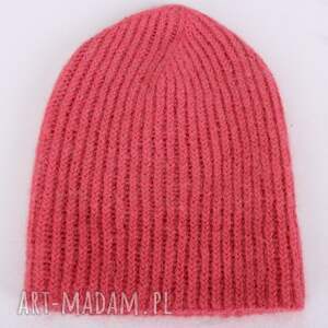 Prezent Malinowa, jesienna, ciepła czapka